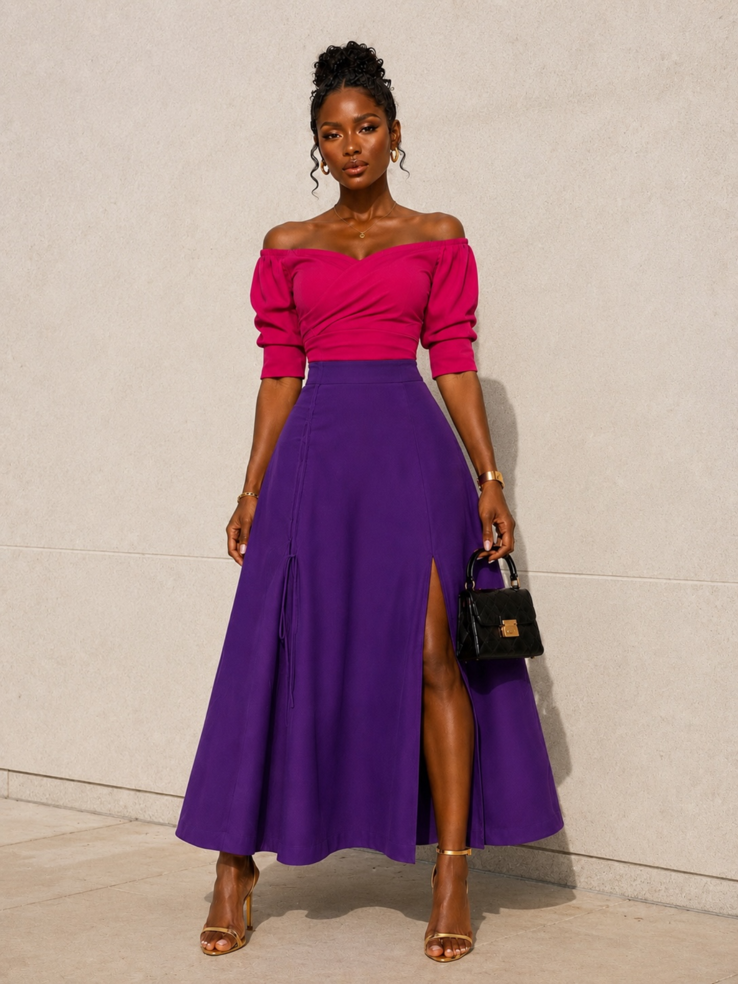 Amara Luxe Off-Shoulder Skirt Set