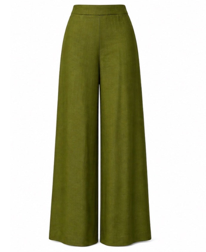 The 'GAIA SET' Olive Linen Off Shoulder co-ord Set