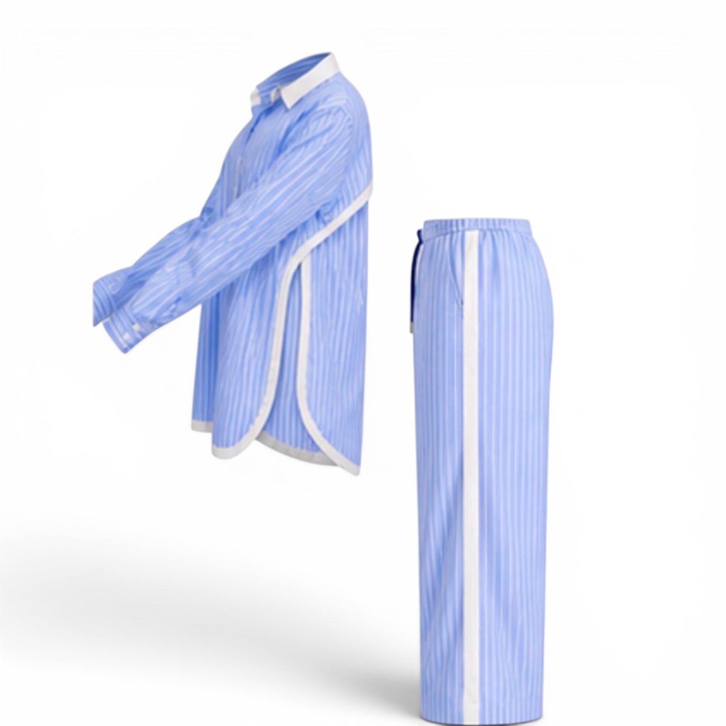 Azure pinstripe Co-ord set