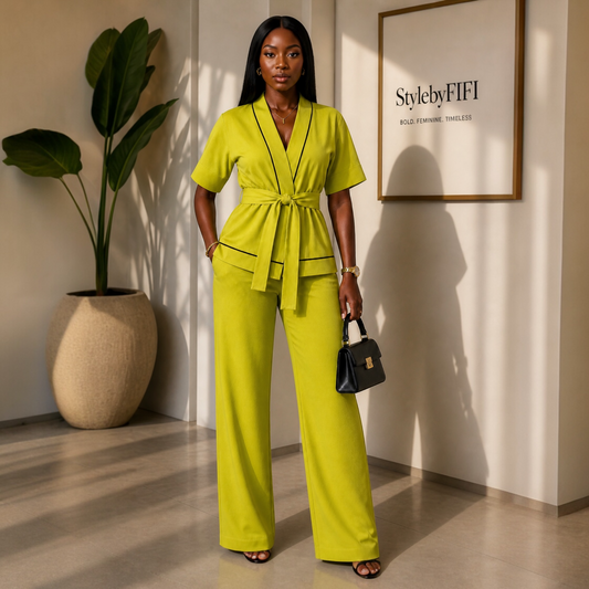 Lime Luxe Kimono Co-ord Set.